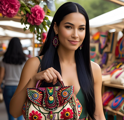 chica vendedora de artesanía